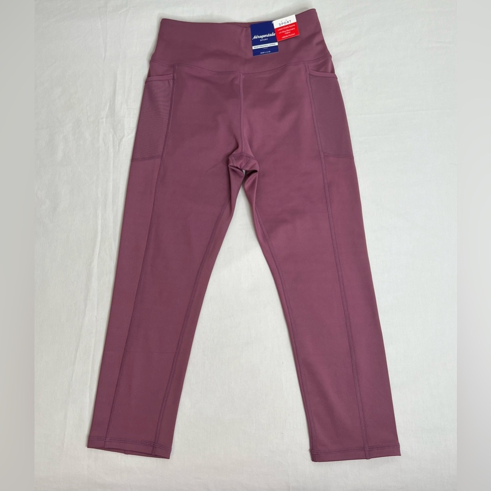NWT Aeropostale Sport Women's Plum Purple Hi Rise Leggings Size Medium